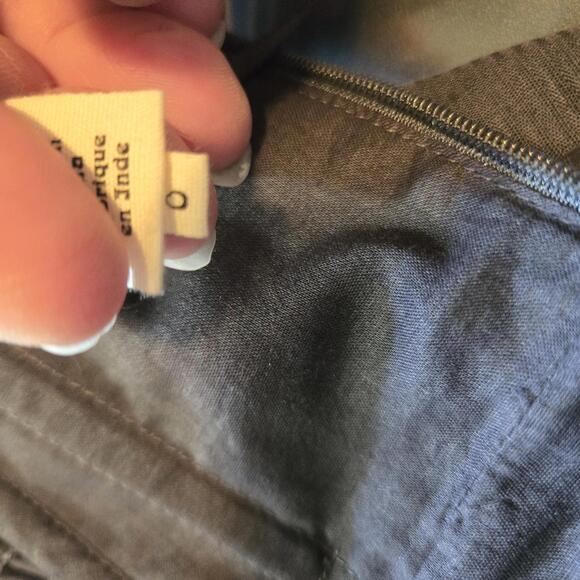 Floreat by Anthropologie Embroidered Polka Dot Blue Gold Strapless Dress Size 0 - Picture 7 of 9